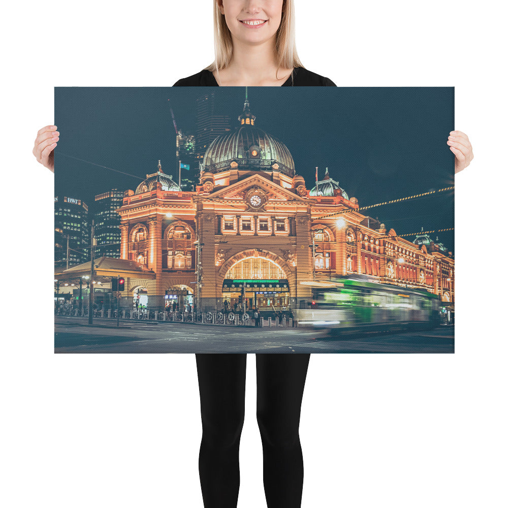 Flinders Street Railway Station Melbourne Canvas 24″×36″